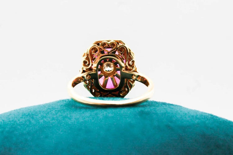 Bague 54 Bague en or jaune 18 carats rubis et diamants 58 Facettes 240344