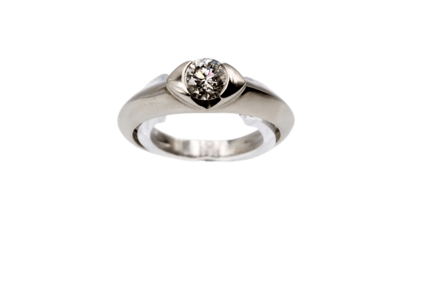 Bague 54 Solitaire - Bague en or blanc 750 ornée d’un diamant 0,46 ct 58 Facettes 240216