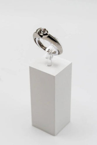 Bague 54 Solitaire - Bague en or blanc 750 ornée d’un diamant 0,46 ct 58 Facettes 240216