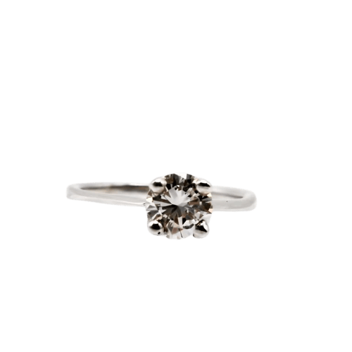 Bague 49 Bague solitaire en or blanc 18 carats avec diamant 0,72 ct 58 Facettes 240259