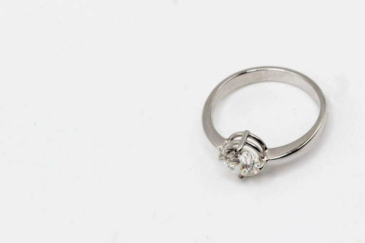 Bague 56 Solitaire - Bague en or blanc avec diamant 1,15 ct 58 Facettes 240214