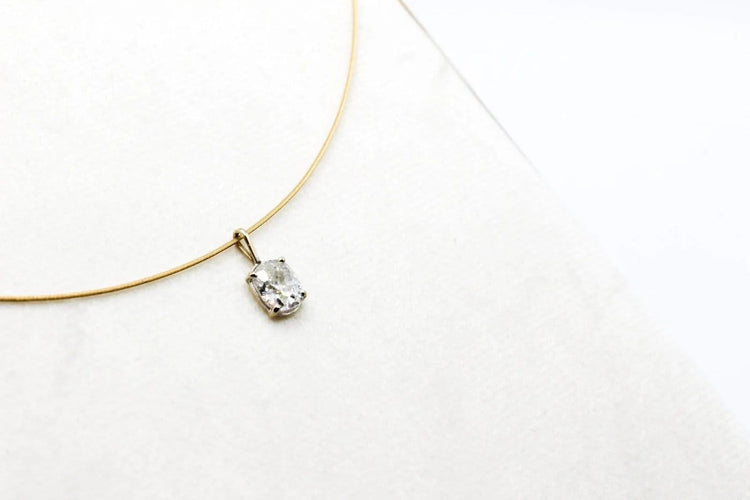 Pendentif Pendentif en or blanc 750 serti d’un diamant taille ancienne 1,20 ct 58 Facettes 250097