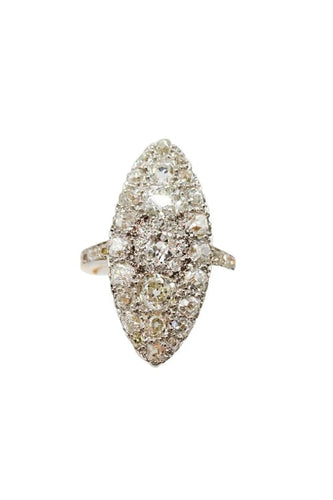 Bague 52 Bague marquise en or jaune 18k et platine à diamants 58 Facettes 240284