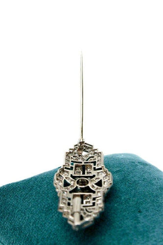 Broche Broche Art déco en platine et or jaune 18K, diamants 58 Facettes 240221