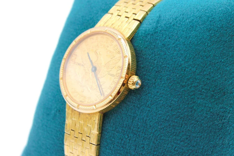 Montre Montre femme - Montre en or jaune 750, cadran 5 Dollars 58 Facettes MT240129