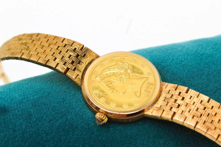 Montre Montre femme - Montre en or jaune 750, cadran 5 Dollars 58 Facettes MT240129