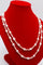 Collier Collier sautoir de perles d’eau douce roses et blanches 58 Facettes 240361