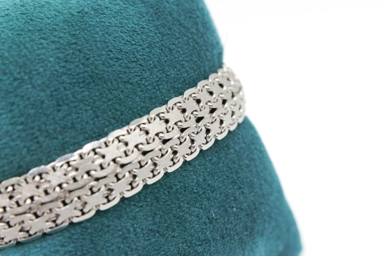 Bracelet Bracelet maille tissée fantaisie en or blanc 58 Facettes 240054