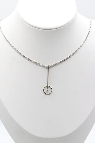 Pendentif Pendentif tige en or blanc 18 carats avec diamant 58 Facettes 240645