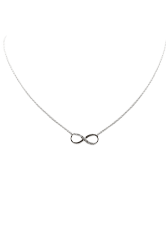 Collier Collier motif infini en or blanc 18 carats et diamants 58 Facettes 240410