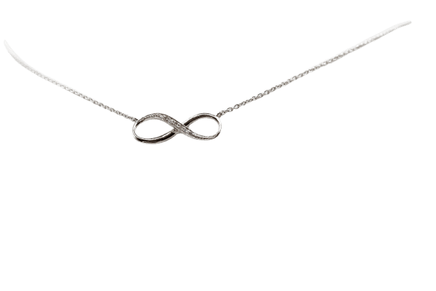 Collier Collier motif infini en or blanc 18 carats et diamants 58 Facettes 240410