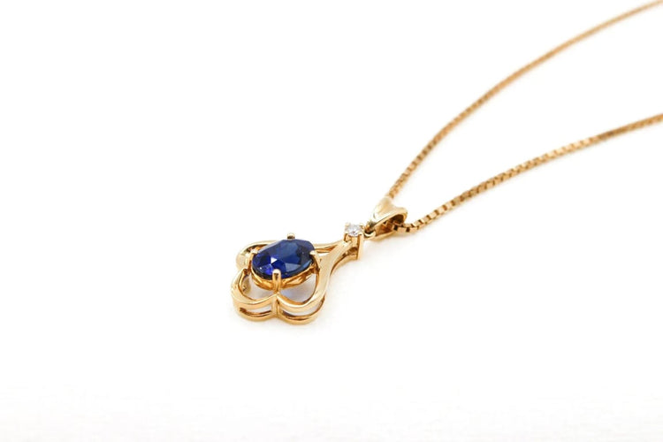 Pendentif EROSE - Pendentif en or jaune 750 serti saphir et diamant 58 Facettes 240663