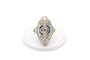 Bague 53 Bague marquise Art déco en platine, diamants et saphirs 58 Facettes 250309