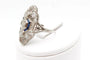 Bague 53 Bague marquise 1930 en platine, diamants et saphirs 58 Facettes 250309