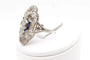 Bague 53 Bague marquise Art déco en platine, diamants et saphirs 58 Facettes 250309