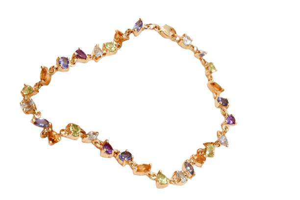 Bracelet Bracelet rivière multicolore en or jaune 750 58 Facettes 250496