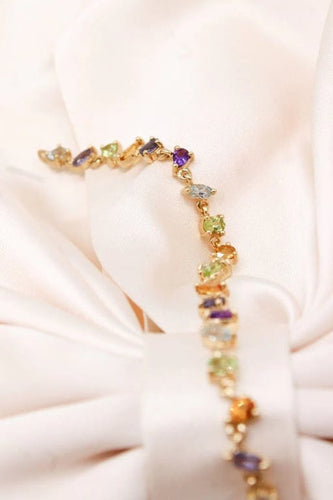 Bracelet Bracelet rivière multicolore en or jaune 750 58 Facettes 250496