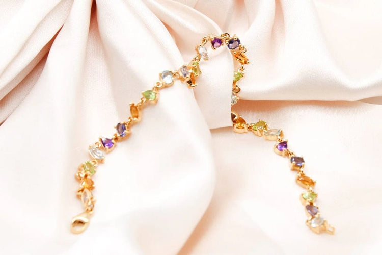 Bracelet Bracelet rivière multicolore en or jaune 750 58 Facettes 250496
