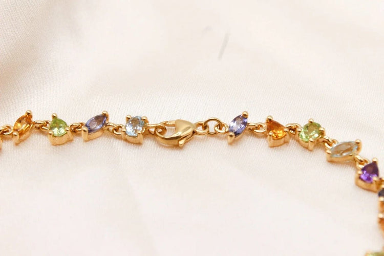 Bracelet Bracelet rivière multicolore en or jaune 750 58 Facettes 250496