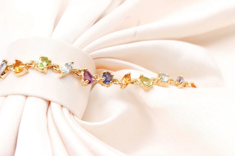 Bracelet Bracelet rivière multicolore en or jaune 750 58 Facettes 250496