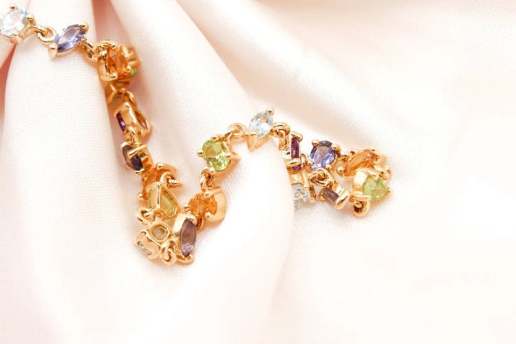 Bracelet Bracelet rivière multicolore en or jaune 750 58 Facettes 250496