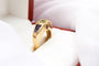 Bague 53 Premiers Joyaux - Bague motif carré en or jaune et pierres fines 58 Facettes 250199