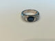 Bague 52 Bague jonc en or blanc 18 ct avec saphir et diamants 58 Facettes