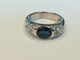 Bague 52 Bague jonc en or blanc 18 ct avec saphir et diamants 58 Facettes
