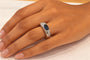 Bague 52 Bague jonc en or blanc 18 ct avec saphir et diamants 58 Facettes