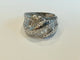 Bague 52 Bague jonc vague en or blanc 18 kt et diamants 58 Facettes