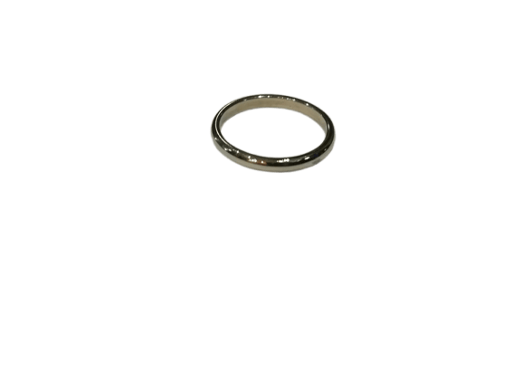 Bague 56 Alliance demi-jonc en or blanc 18 ct 58 Facettes