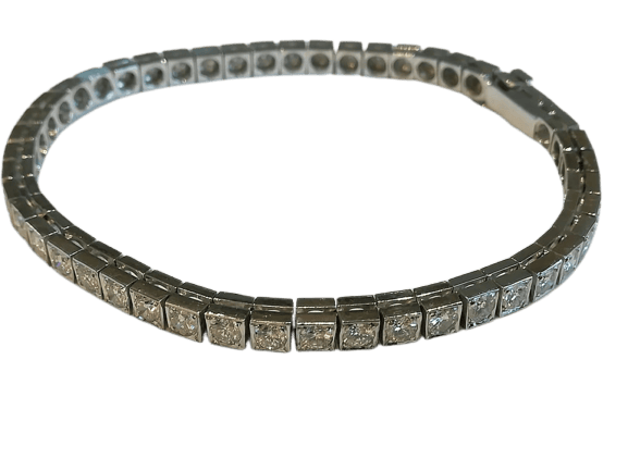 Bracelet Bracelet ligne en or blanc 18 cts et diamants 58 Facettes