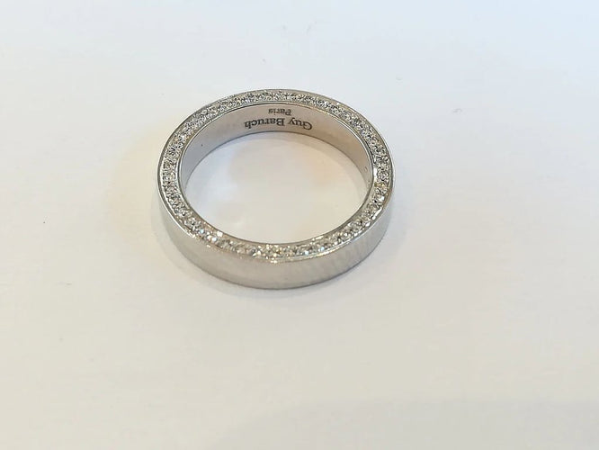 Bague 49 Guy Baruch - Bague en platine 950 sertie de diamants blancs et fancy yellow 58 Facettes