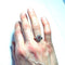Bague 54.5 Bague marquise ancienne en or rose, platine, rubis et diamants 58 Facettes