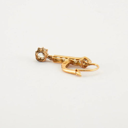 Boucles d'oreilles Art déco - Boucles d'oreilles en or jaune et platine avec diamants 58 Facettes