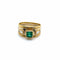 Bague 54 Bague jonc en or jaune et blanc 750 avec émeraude et diamants 58 Facettes
