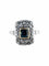 Bague 55 Bague ancienne en or jaune et blanc, saphir et diamants 58 Facettes