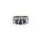 Bague 54 Bague jonc - Or blanc 750, saphirs et diamants 58 Facettes