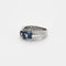 Bague 54 Bague jonc - Or blanc 750, saphirs et diamants 58 Facettes