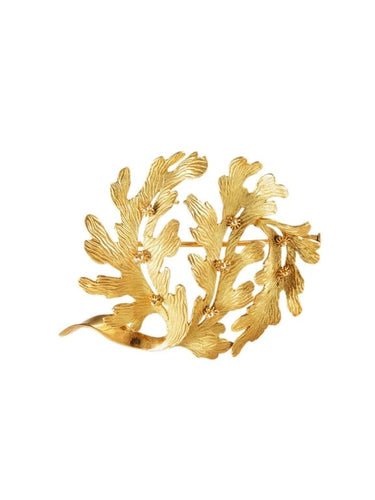 Broche Broche Feuille Art Nouveau en or jaune et or rose 750/1000 58 Facettes