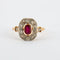 Bague 56 Bague ancienne en or blanc et jaune, rubis et diamants 58 Facettes