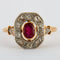 Bague 56 Bague ancienne en or blanc et jaune, rubis et diamants 58 Facettes