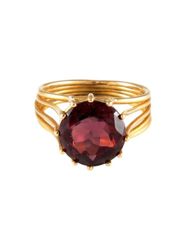 Bague 59 Bague vintage en or rose 750 avec tourmaline 58 Facettes