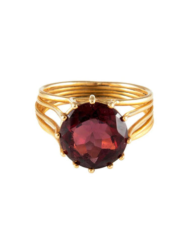 Bague 59 Bague vintage en or rose et tourmaline 58 Facettes