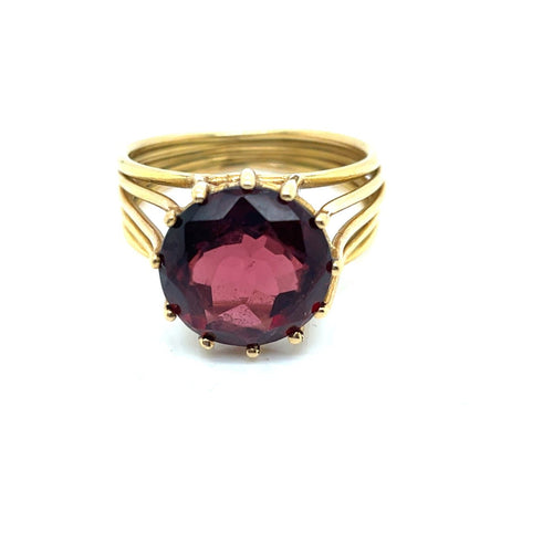 Bague 59 Bague vintage en or rose et tourmaline 58 Facettes