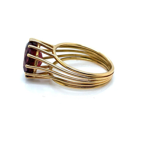 Bague 59 Bague vintage en or rose et tourmaline 58 Facettes