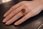 Bague 59 Bague vintage en or rose et tourmaline 58 Facettes