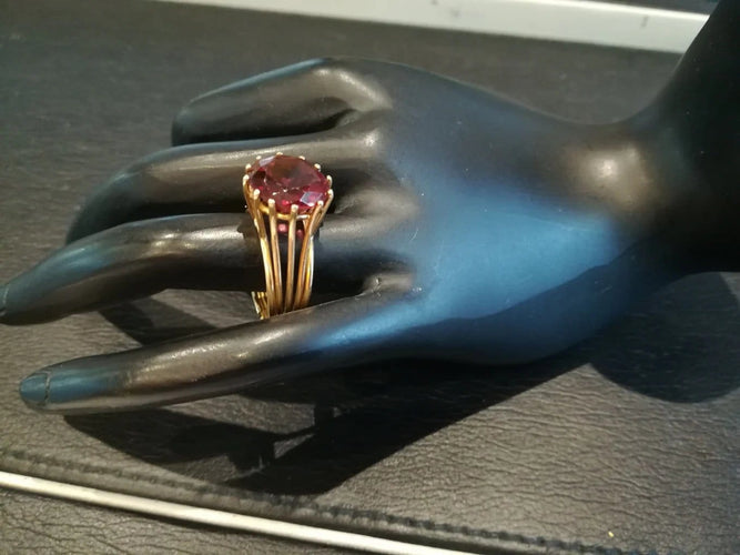 Bague 59 Bague vintage en or rose et tourmaline 58 Facettes