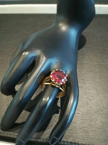 Bague 59 Bague vintage en or rose et tourmaline 58 Facettes