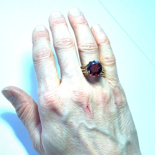Bague 59 Bague vintage en or rose et tourmaline 58 Facettes